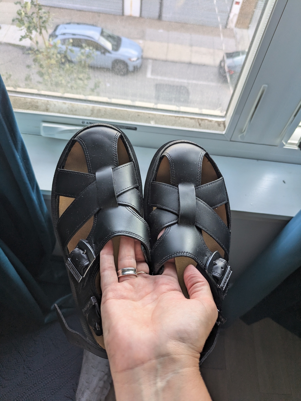 Dr. Martens Black Leather Fisherman Sandals